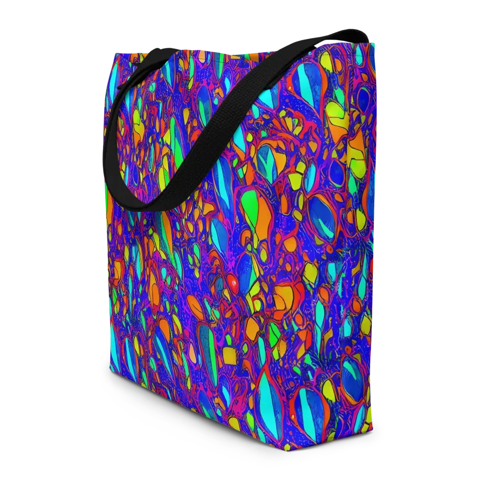 Digital Coral on Large Tote Bag W/ Pocket — Front