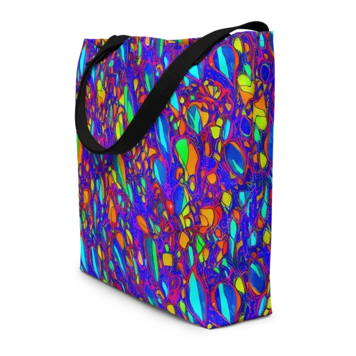 Digital Coral on a Large Tote Bag W/ Pocket