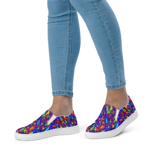 Digital Coral on a Women's Slip-On Canvas Shoes