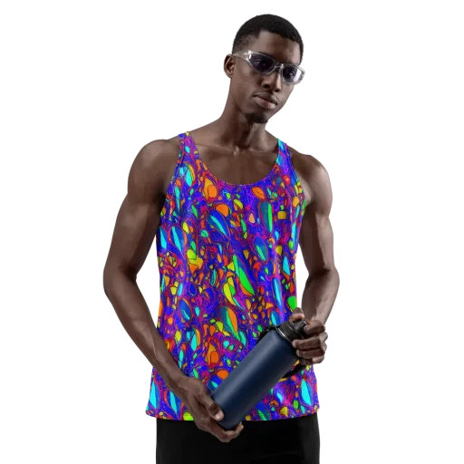 Digital Coral on a Men's Tank Top