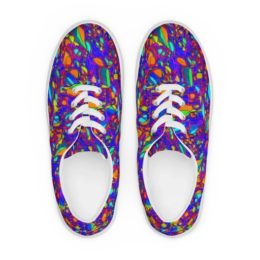 Digital Coral on a Men's Lace-Up Canvas Shoes