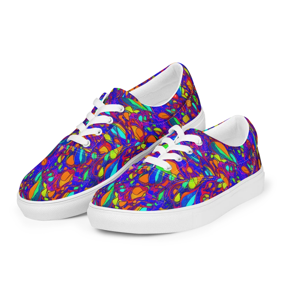 Digital Coral on Men's Lace-Up Canvas Shoes — Left Front
