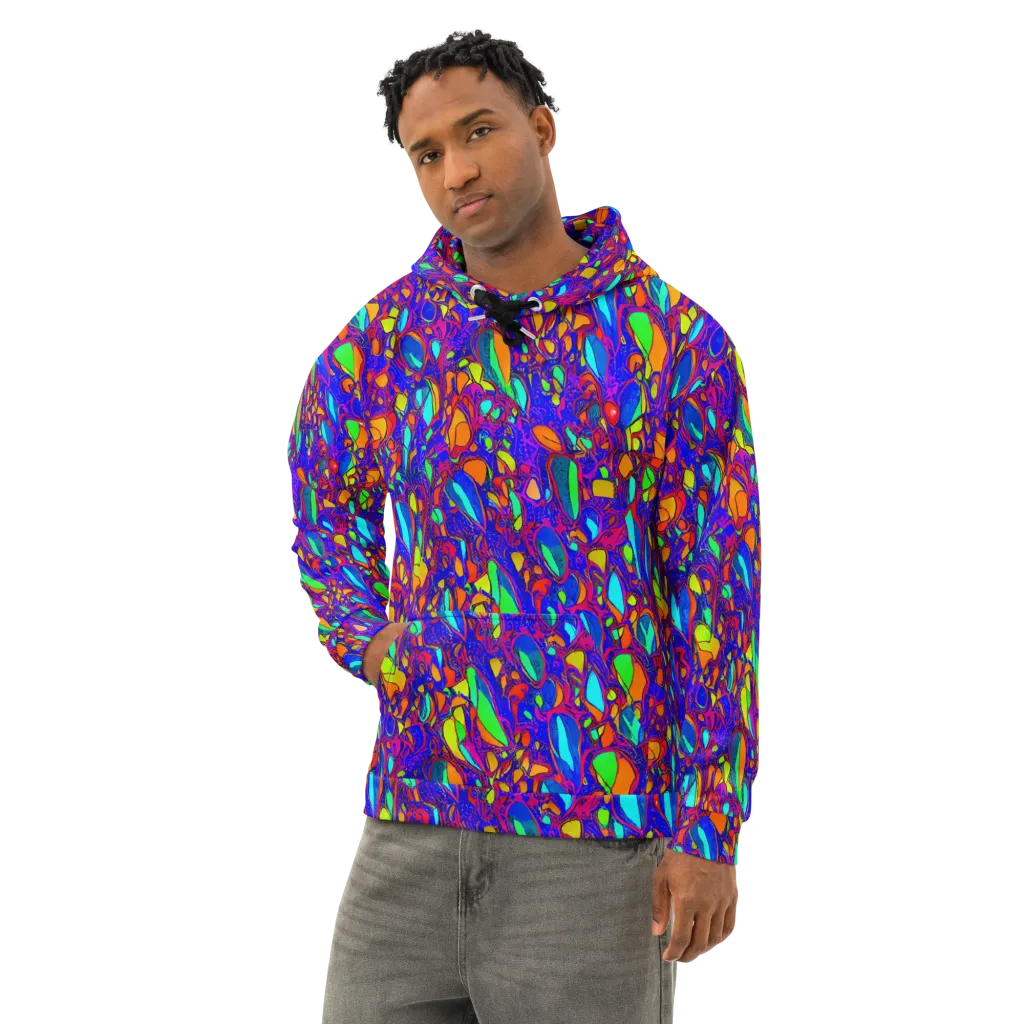 Digital Coral on Cotton Hoodie — Left Front