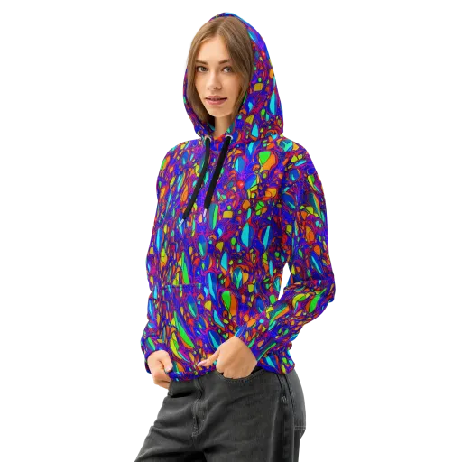 Digital Coral on a Cotton Hoodie