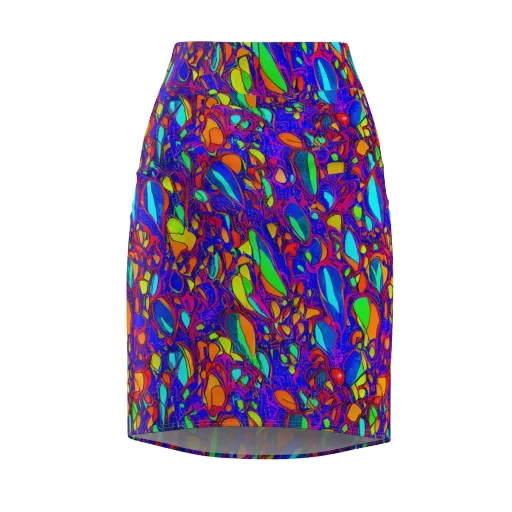 Digital Coral on a Pencil Skirt