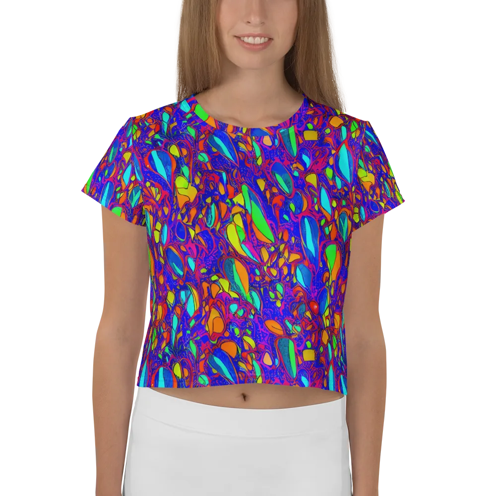 Digital Coral on Crop Tee — Front
