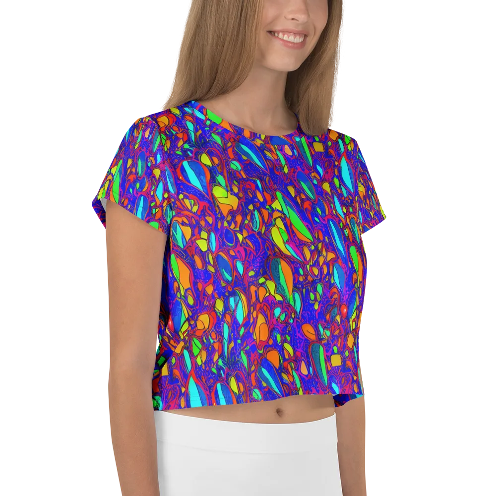Digital Coral on Crop Tee — Right