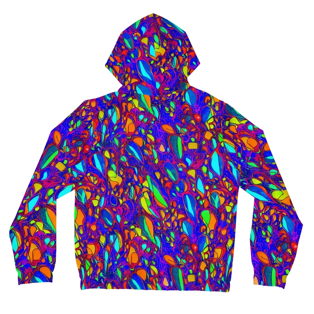 Digital Coral on Women's Full-Zip Hoodie — Back