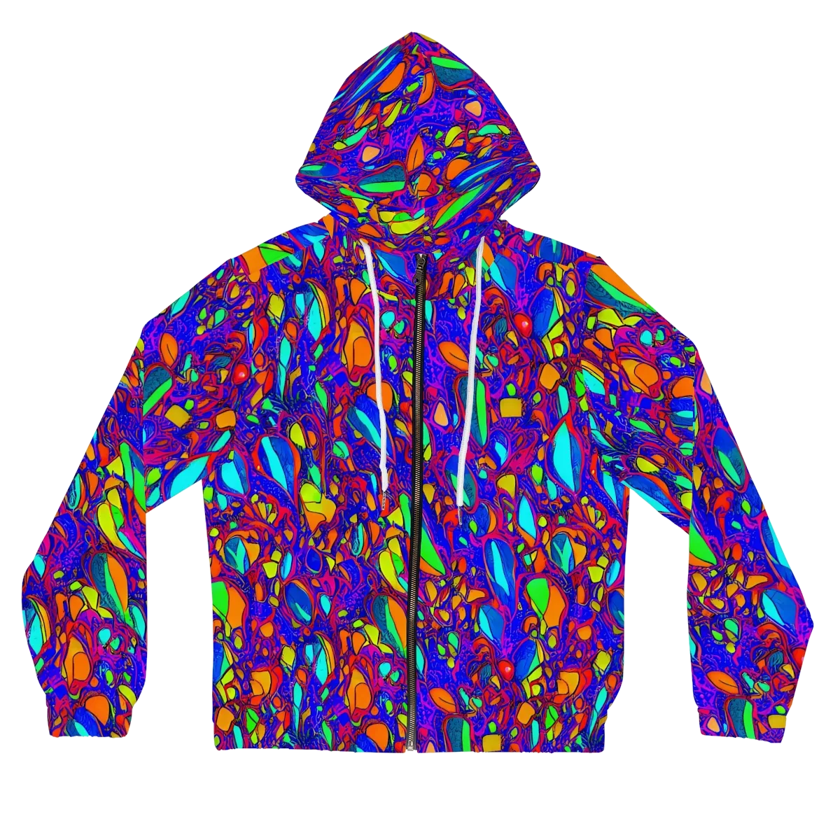 Digital Coral on Women's Full-Zip Hoodie — Front