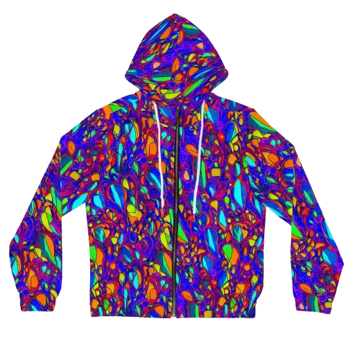 Digital Coral on a Women's Full-Zip Hoodie