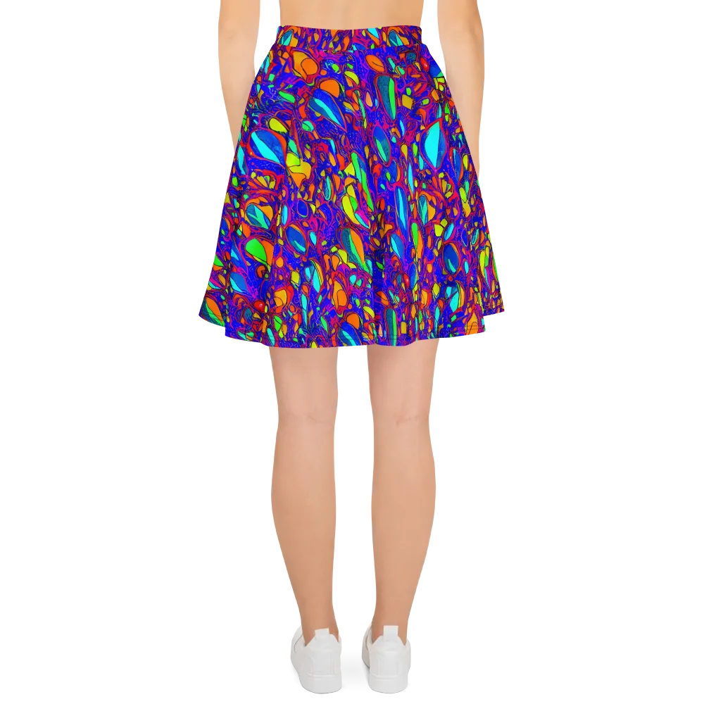 Digital Coral on Skater Skirt — Back