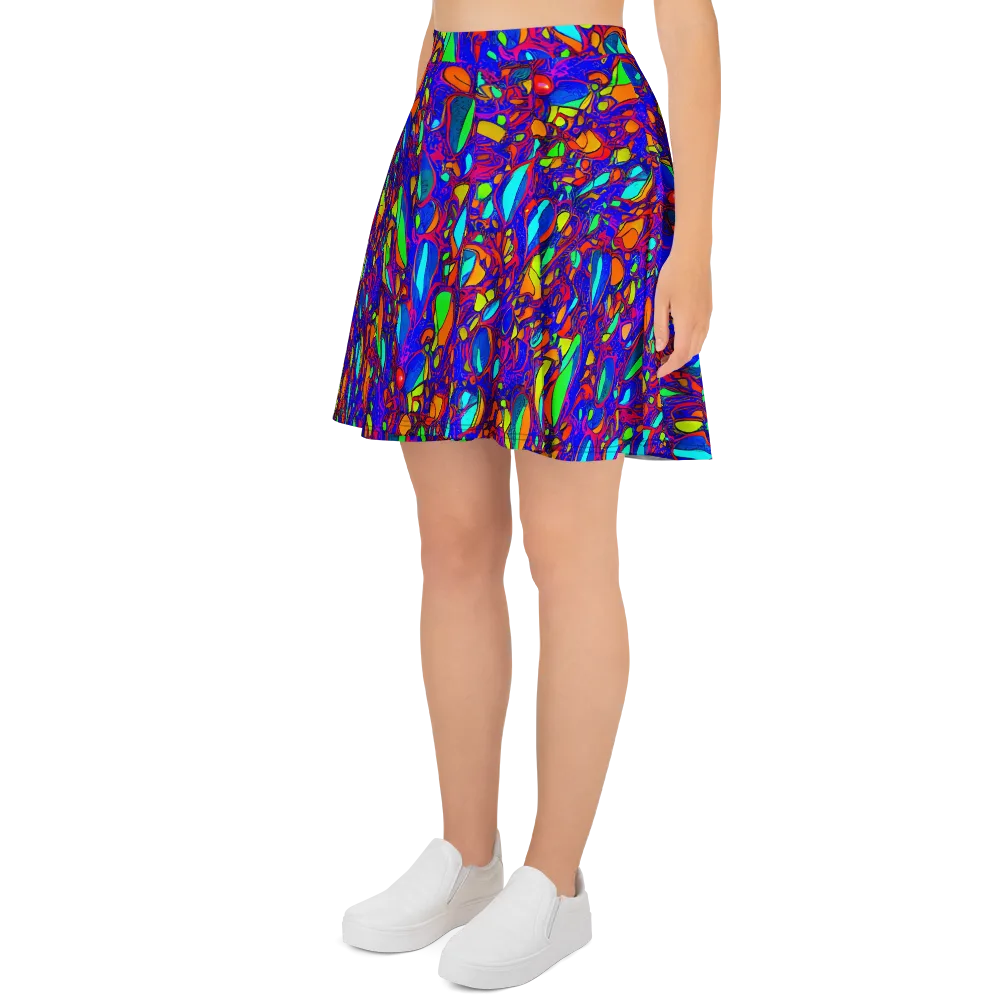 Digital Coral on Skater Skirt — Left