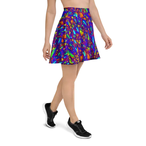 Digital Coral on a Skater Skirt