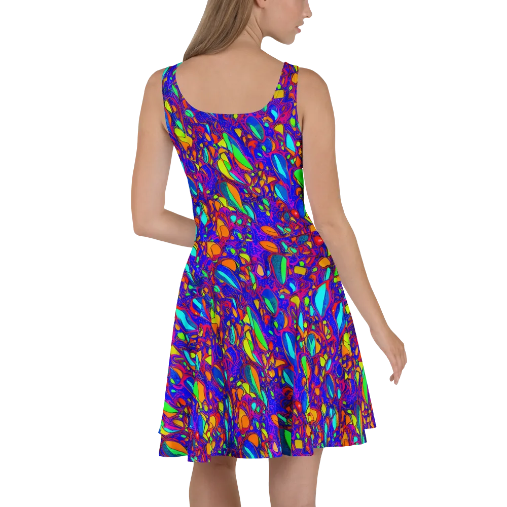 Digital Coral on Skater Dress — Back