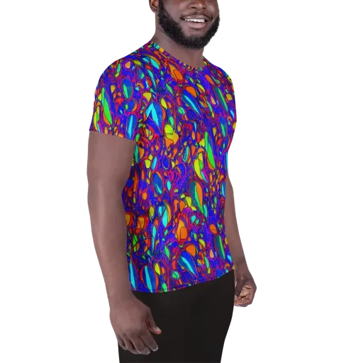 Digital Coral on a Men's Athletic T-Shirt