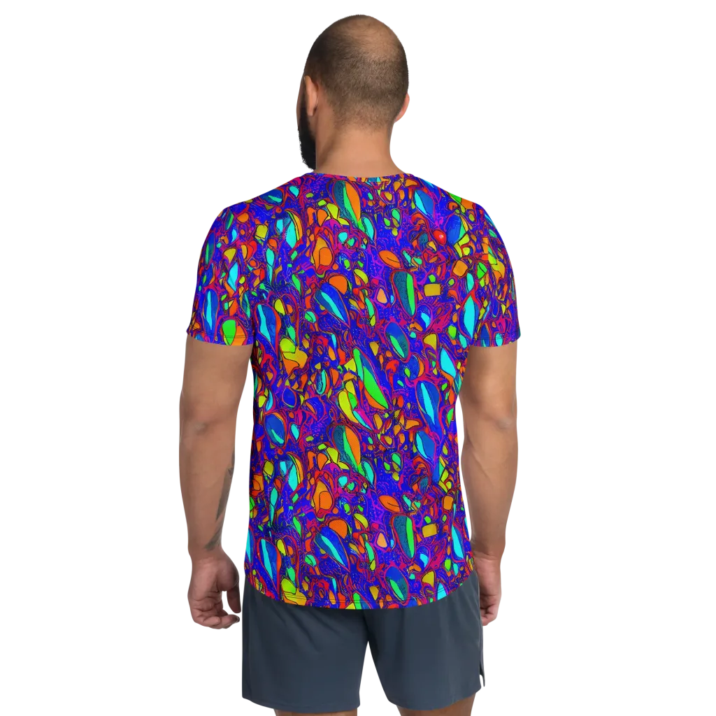 Digital Coral on Men's Athletic T-Shirt — Back