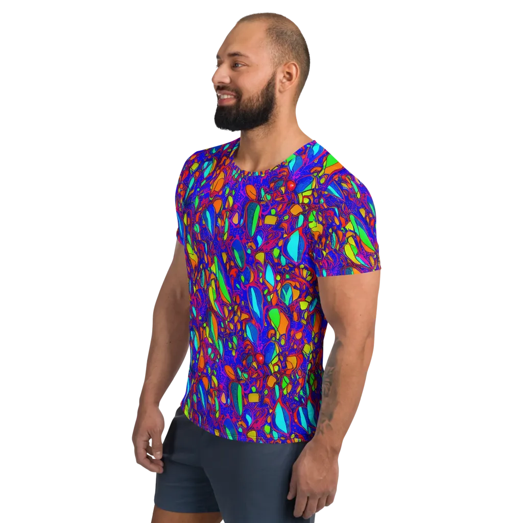 Digital Coral on Men's Athletic T-Shirt — Left