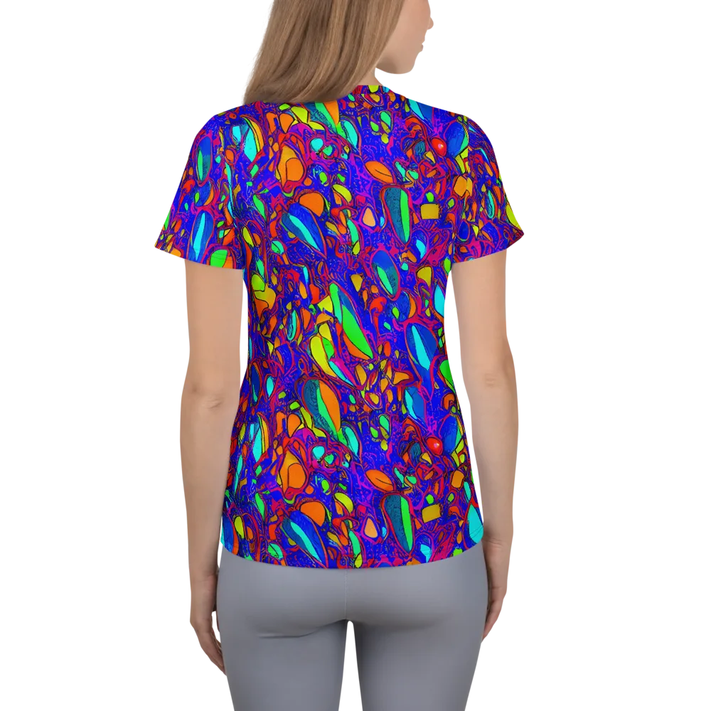 Digital Coral on Women's Athletic T-Shirt — Back