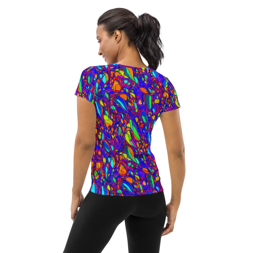 Digital Coral on Women's Athletic T-Shirt — Back