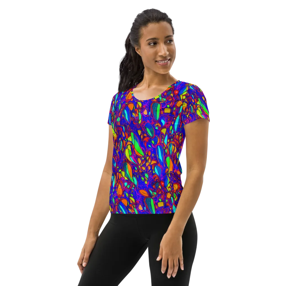Digital Coral on Women's Athletic T-Shirt — Left