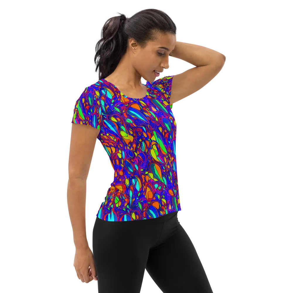 Digital Coral on Women's Athletic T-Shirt — Right