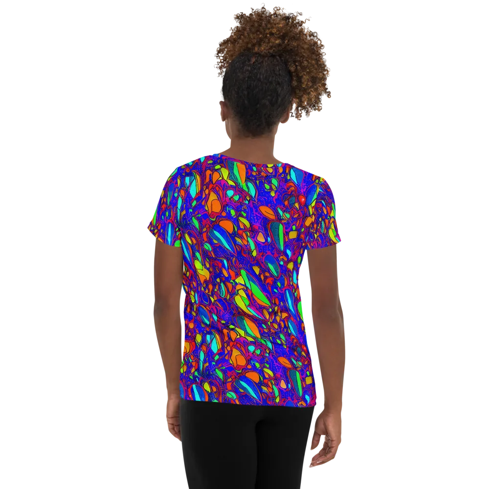 Digital Coral on Women's Athletic T-Shirt — Back