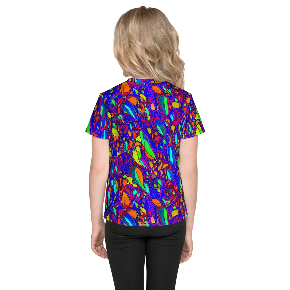Digital Coral on Kids Crew Neck T-Shirt — Back