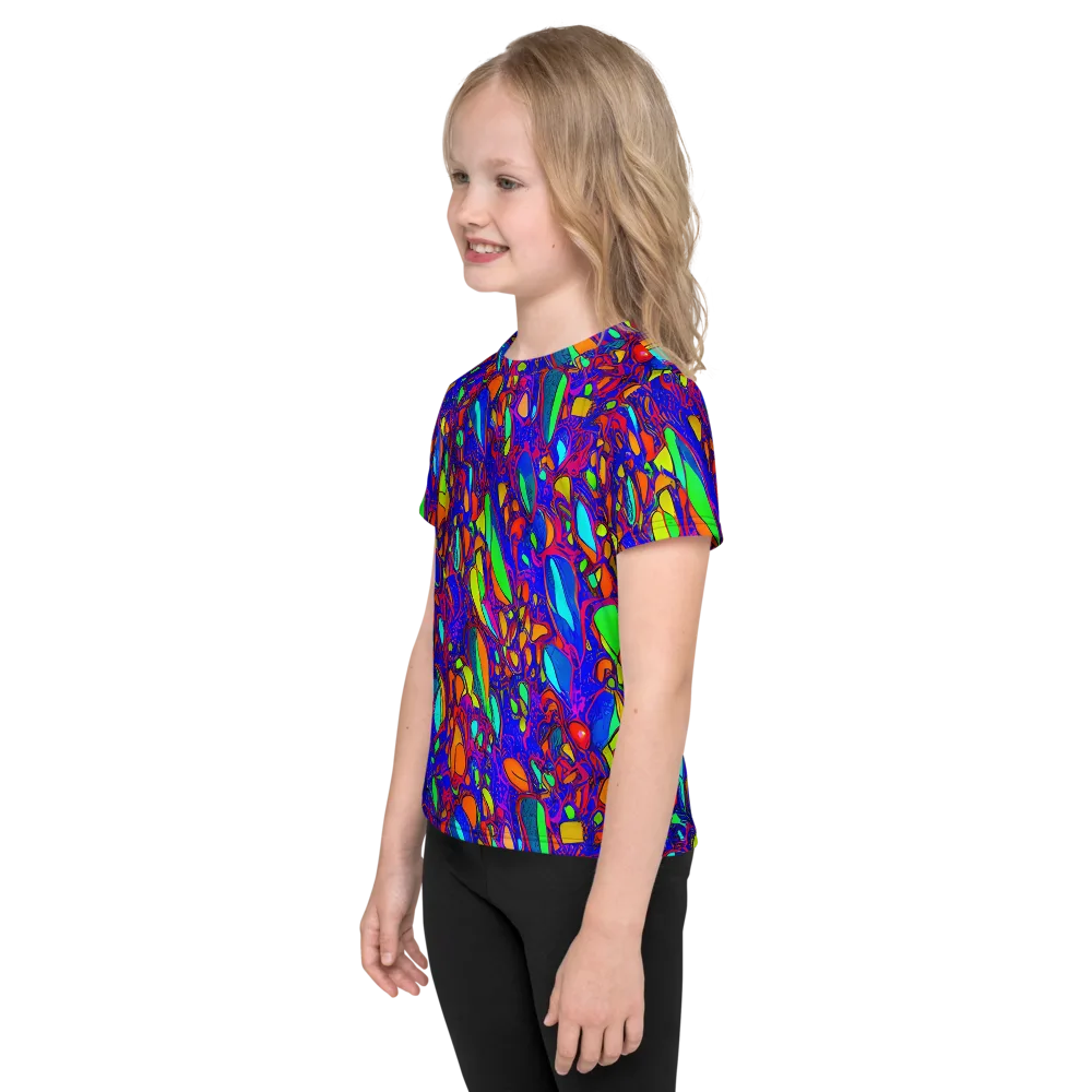 Digital Coral on Kids Crew Neck T-Shirt — Left