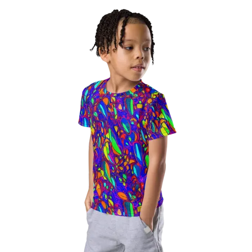 Digital Coral on a Kids Crew Neck T-Shirt