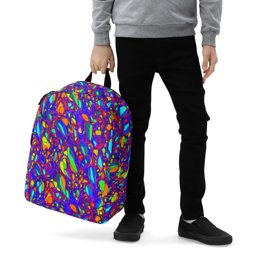 Digital Coral on Minimalist Backpack — Zoomed-in