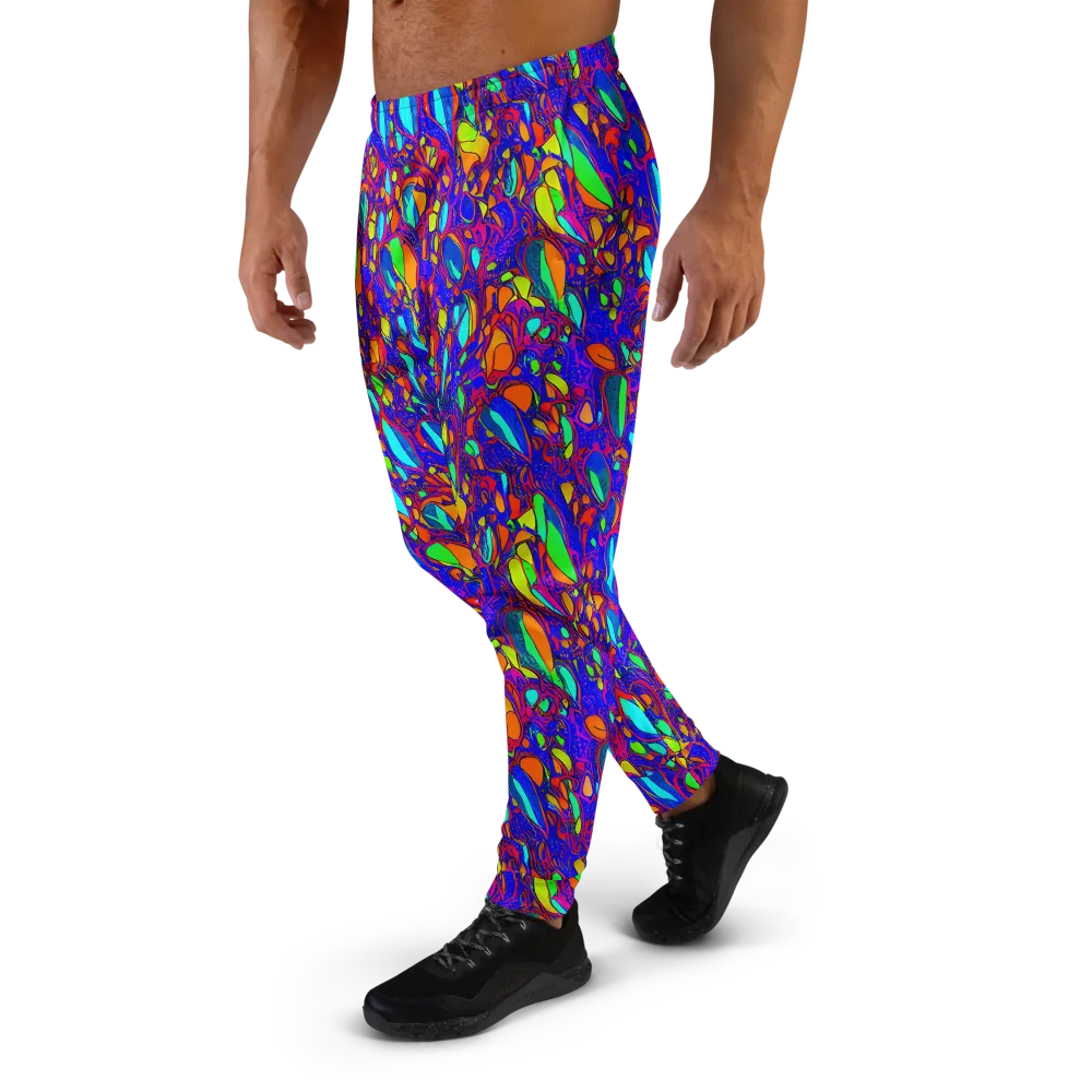Digital Coral on Men's Joggers — Left