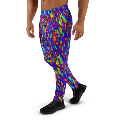 Digital Coral on a Men's Joggers