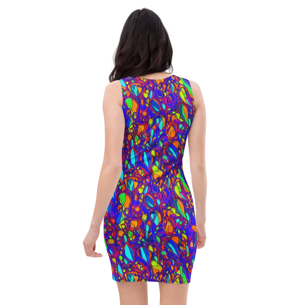 Digital Coral on Bodycon Dress — Back