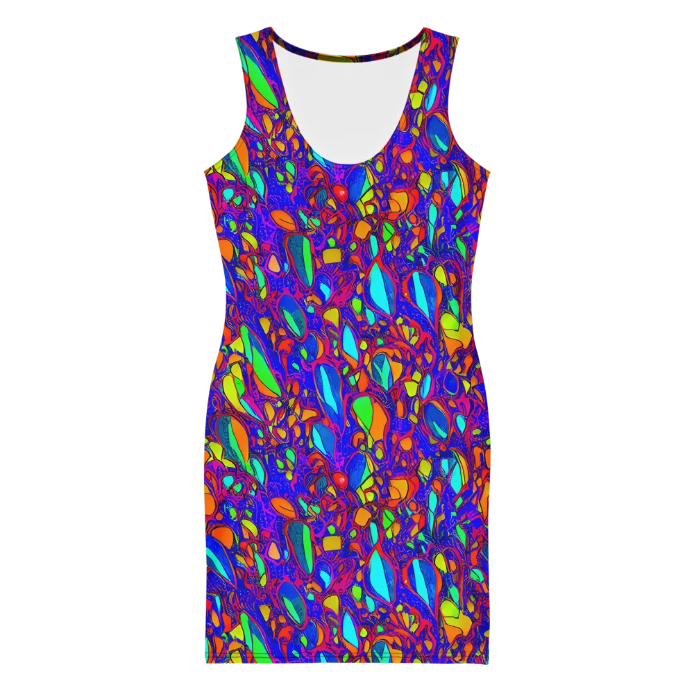 Digital Coral on Bodycon Dress — Front