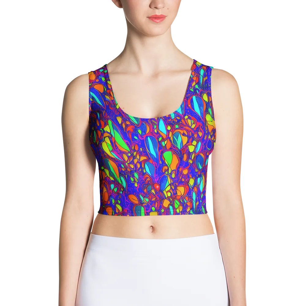 Digital Coral on Crop Top — Front