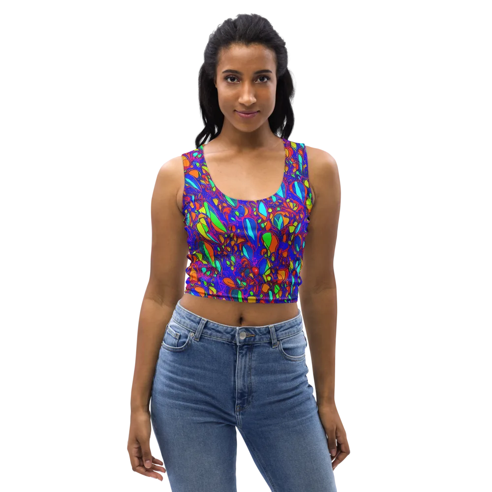 Digital Coral on Crop Top — Front