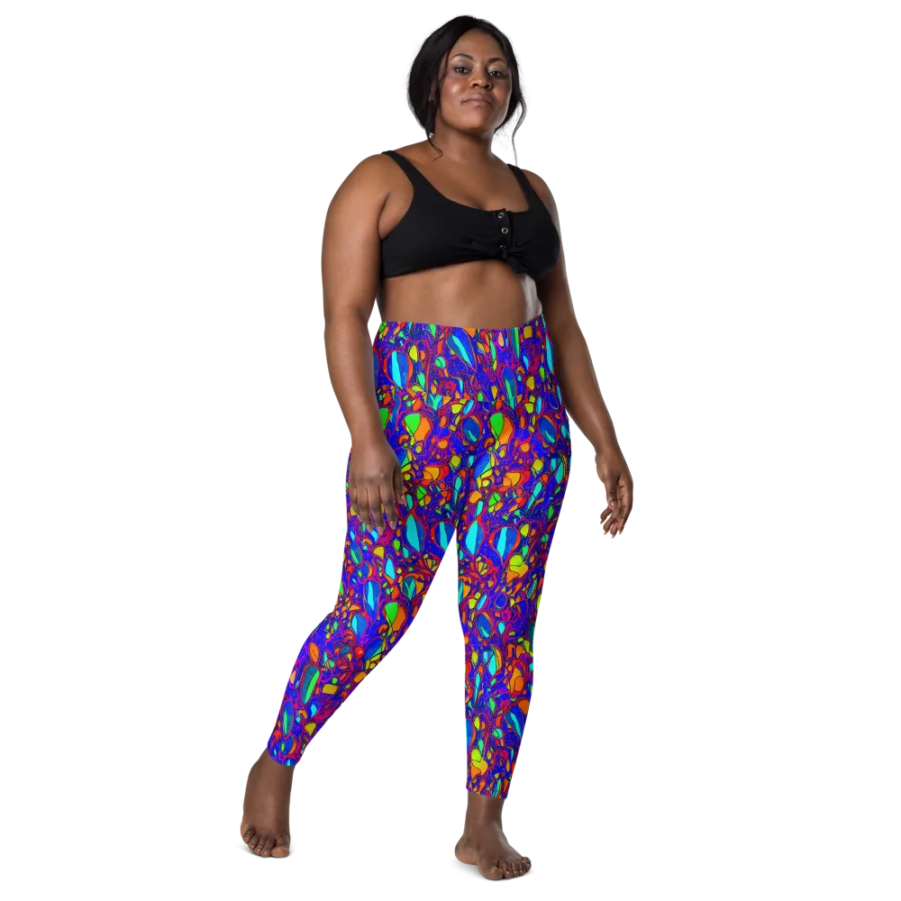 Digital Coral on Leggings with Pockets — Front