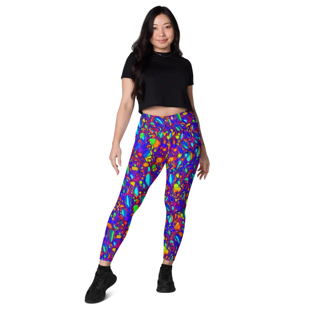 Digital Coral on Leggings with Pockets — Front