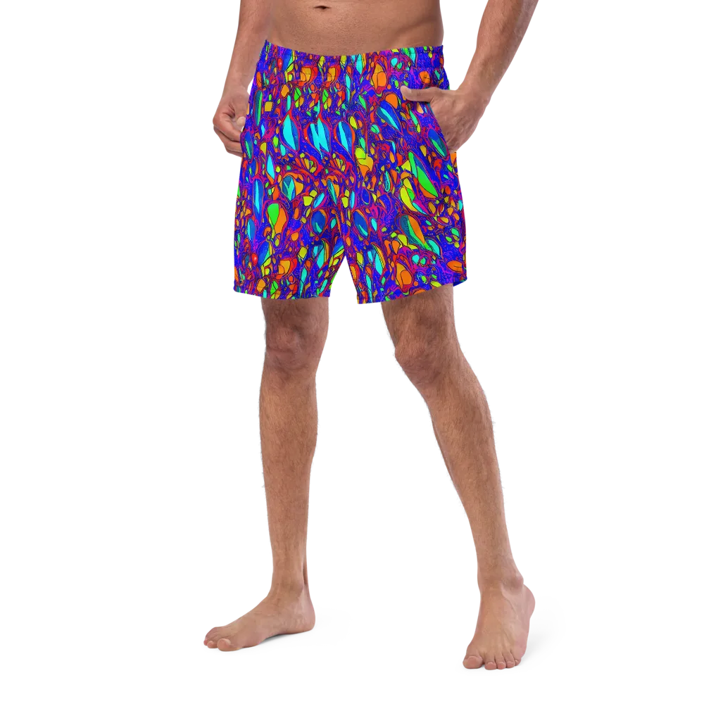 Digital Coral on Swim Trunks — Left Front