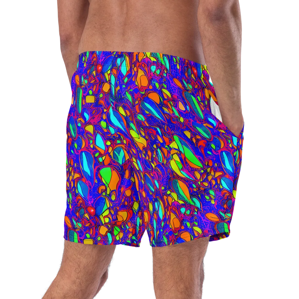 Digital Coral on Swim Trunks — Right Back