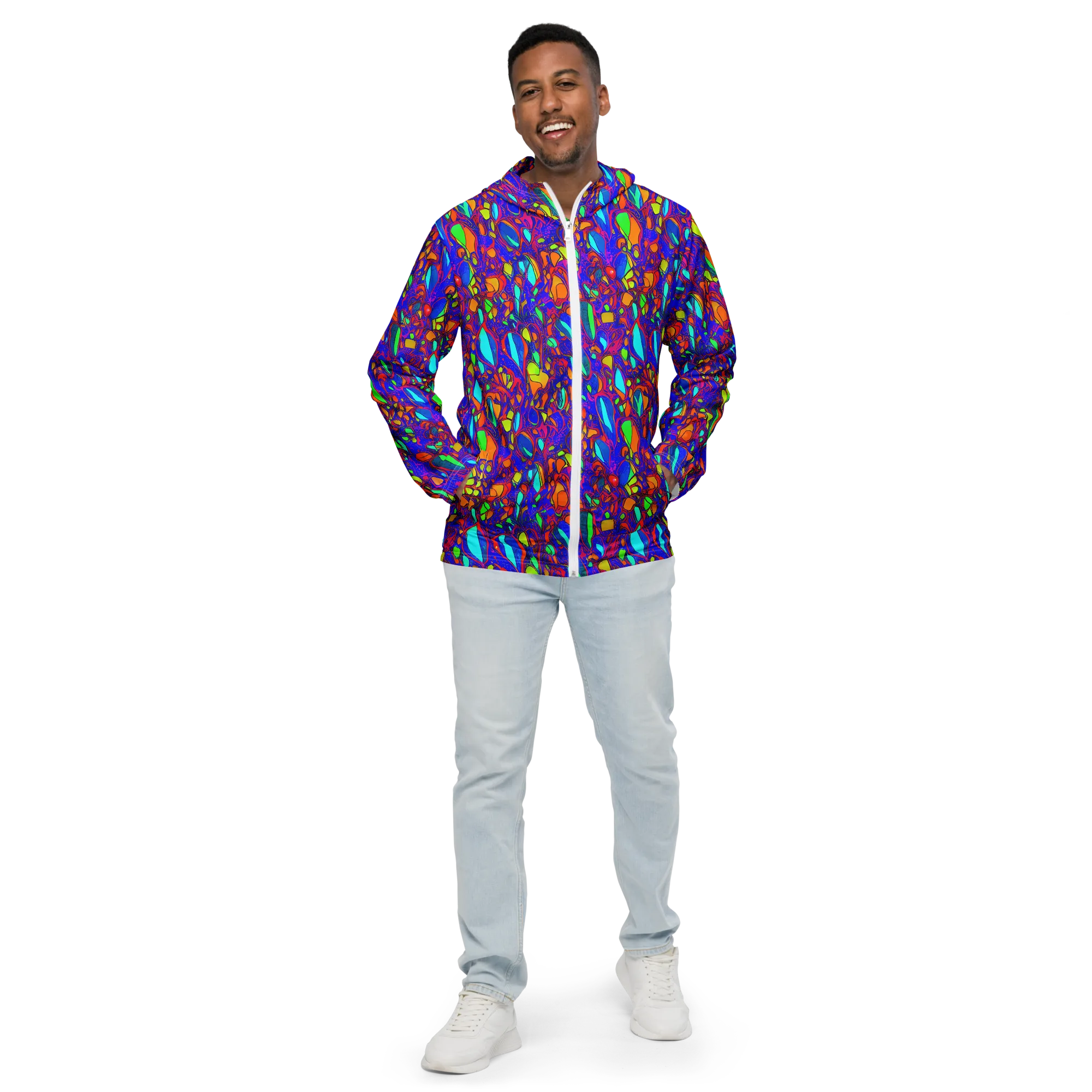Digital Coral on Men's Windbreaker — Front