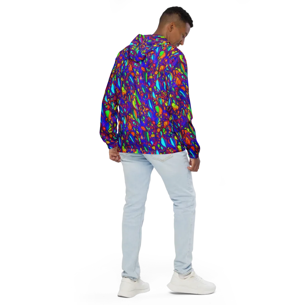 Digital Coral on Men's Windbreaker — Back