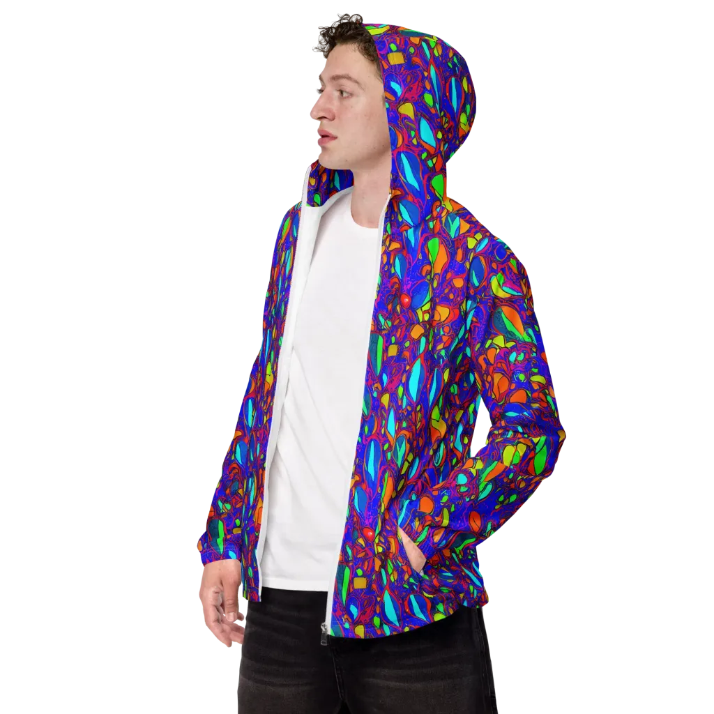 Digital Coral on Men's Windbreaker — Left Front