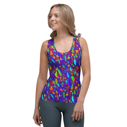 Digital Coral on a Women's Tank Top
