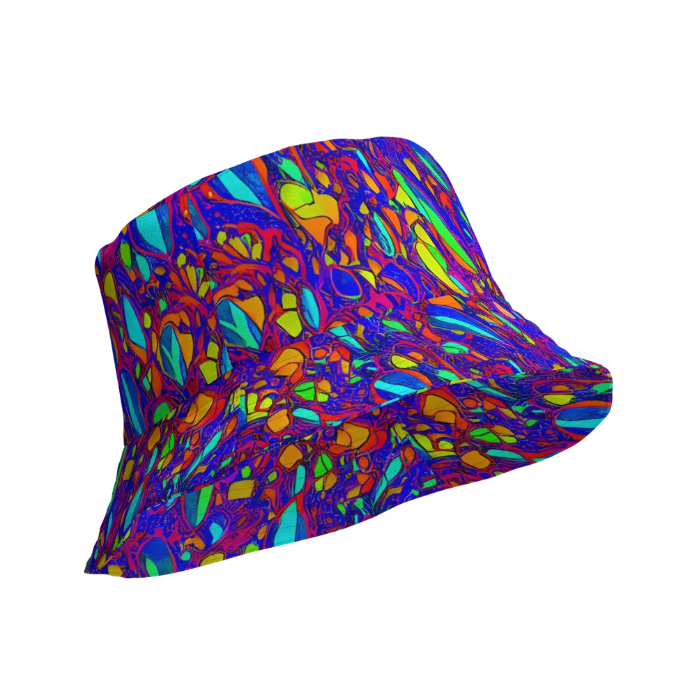 Digital Coral on Reversible Bucket Hat — Product details Outside