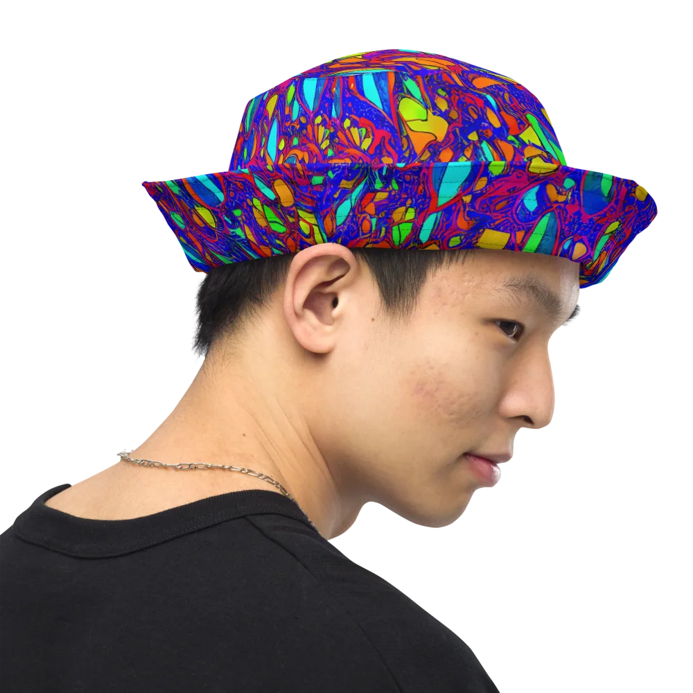 Digital Coral on Reversible Bucket Hat — Right Outside