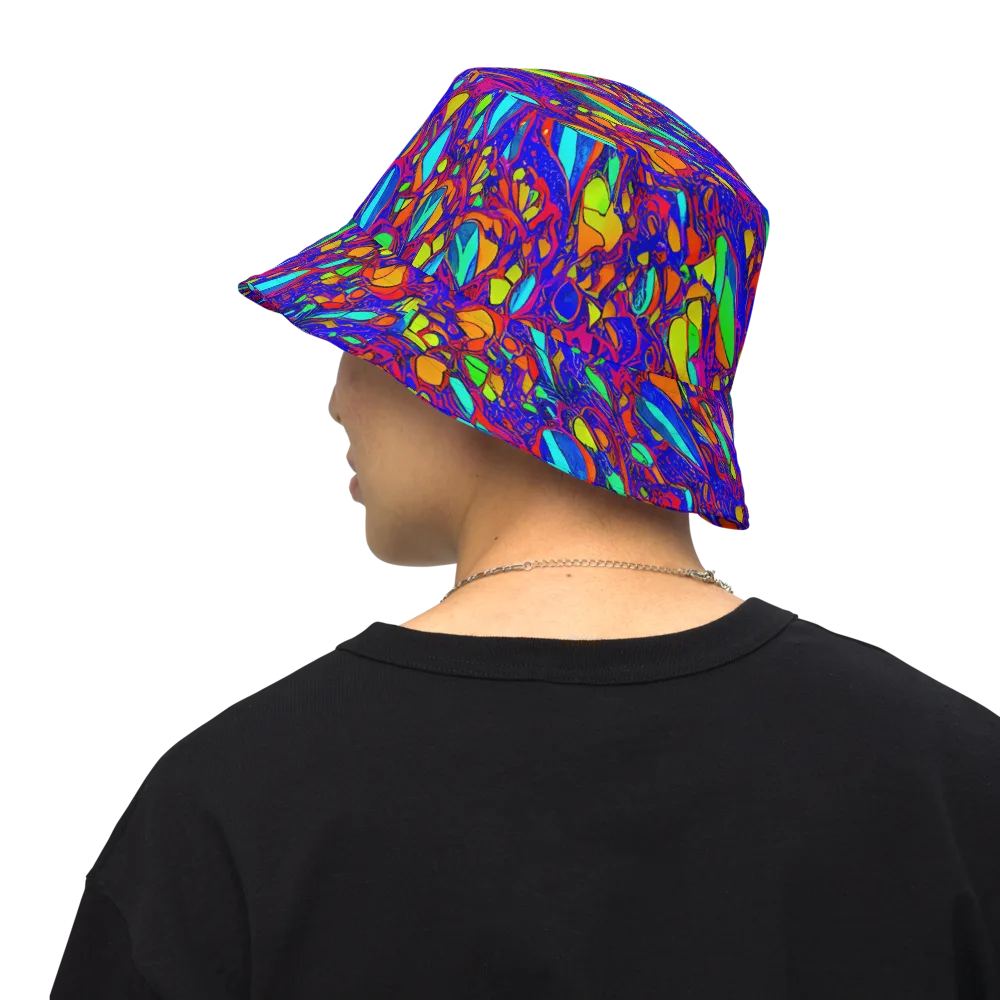 Digital Coral on Reversible Bucket Hat — Back Inside