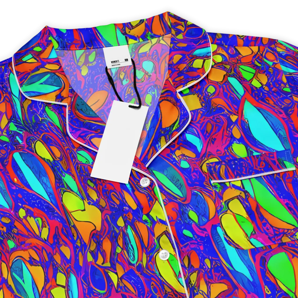 Digital Coral on Women's Short Sleeve Pajama Top — Product details