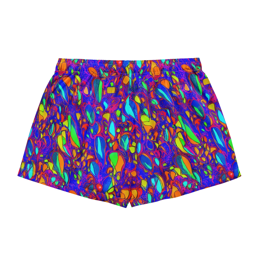 Digital Coral on Women's Pajama Shorts — Back