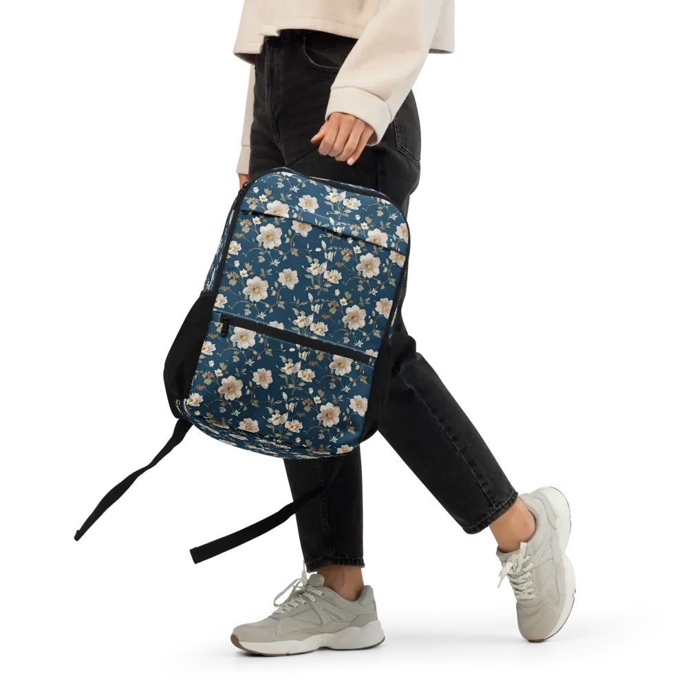 Navy Garden Reverie on Utility Backpack — Front